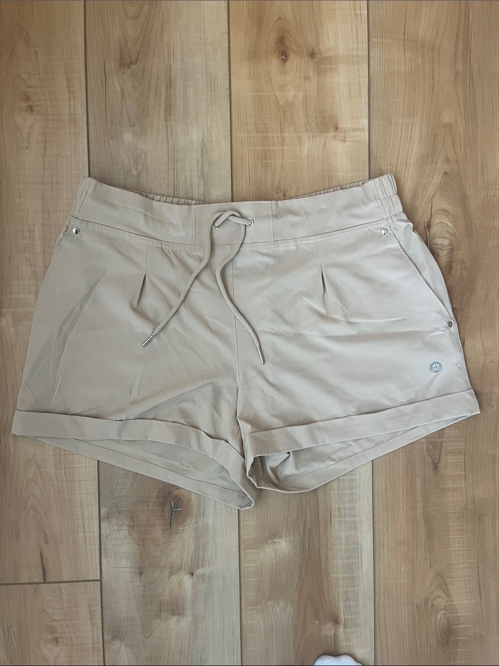 Light Beige Athletic Drawcord Shorts